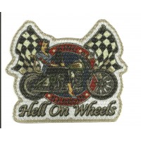 Textile patch HELL ON WHEELS 10cm x 8cm