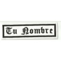 Embroidery Patch PERSONALIZED GOTIC WHITE/BLACK NAMETAPE 10x2,4cm