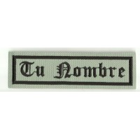 PERSONALIZED GOTIC GREY/BLACK Embroidery 10x2,4cm