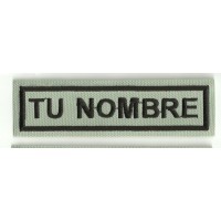 PERSONALIZED GREY/BLACK Embroidery Patch 10x2,4cm NAMETAPES