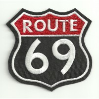 Embroidery Patch ROUTE 69 7cm x 7cm