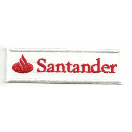 Patch embroidery BANCO SANTANDER WITHE 28cm x 8cm