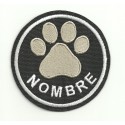 Embroidery Patch THE NAME OF YOUR PET fingerprint 12cm diameter