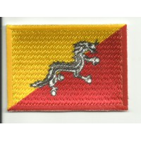 Patch embroidery and textile FLAG BHUTAN 7CM x 5CM