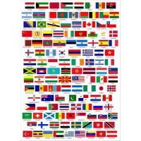 Patch embroidery and textile ANY FLAG of the WORLD 4cm x 3cm