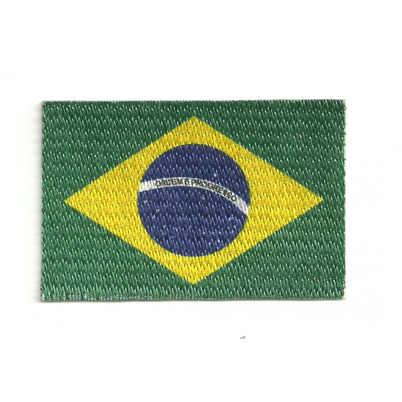 Textile and embroidery patch BRASIL flag 7cm x 5cm - Los Parches
