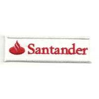 Patch embroidery BANCO SANTANDER WITHE 4,5cm x 1,5cm