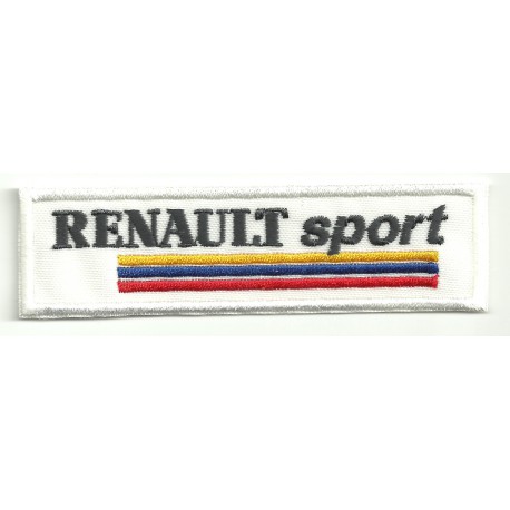 Patch embroidery RENAULT SPORT WHITE ANTIGUO 5cm x 1.5cm