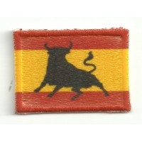 Patch embroidery and textile FLAG SPAIN BULL 7CM X 5CM
