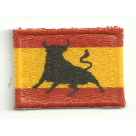 Patch embroidery and textile FLAG SPAIN TORO 7CM X 5CM