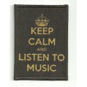 Patch textilo and embroidery KEEP CALM LISTEN TO MUSIC 7cm x 5cm
