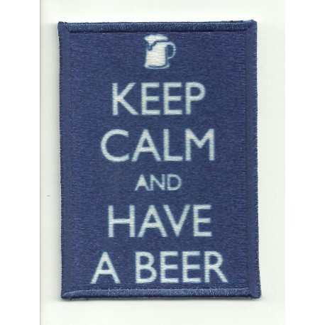 Patch embroidery KEEP CALM HAVE A BEER 7cm x 5cm
