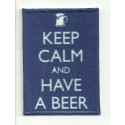 Patch textile and embroidery KEEP CALM HAVE A BEER 7cm x 5cm