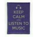 Patch textile and embroidery KEEP CALM LISTEN TO MUSIC 7cm x 5cm