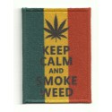 Patch textile and embroidery KEEP CALM SMOKE WEED 7cm x 5cm