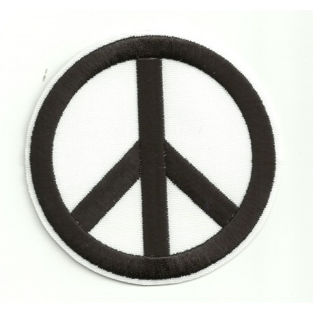 Patch embroidery PEACE BLACK 7,5cm