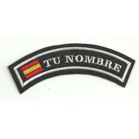 Embroidery patch PERSONALIZED FLAG UP NAMETAPE 11cm x 4cm 