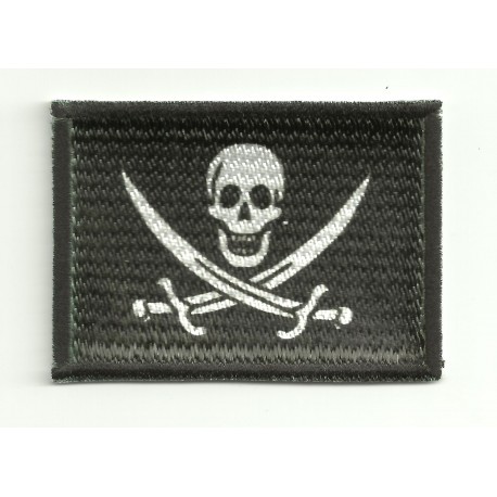 Patch embroidery and textile PIRATE FLAG SWORD - CALICO JACK 25cm x 18cm