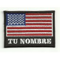 Embroidery patch PERSONALIZED USA FLAG NAMETAPE 7,5cm x 5,5cm
