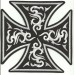 embroidery patch MALTESE CROSS TATTOO BLACK 15cm