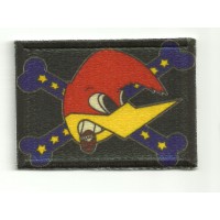 Embroidery and textile patch WOODY WOODPECKER FLAG 7cm x 5cm