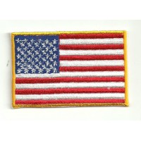 Parche bandera USA BORDE EXTERIOR AMARILLO 7cm x 5cm