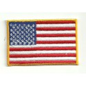 Patch USA flag, WITH YELLOW OUTSIDE 7cm x 5cm