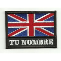 Patch embroidery YOUR NAME UNITED KINGDOM FLAG 4,5cm x 3,3cm NAMETAPE