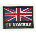 Parche bordado PERSONALIZADO BANDERA REINO UNIDO NAMETAPE 4,5cm X 3,3cm