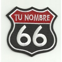 Embroidery patch PERSONALIZED ROUTE 66 15cm x 15cm