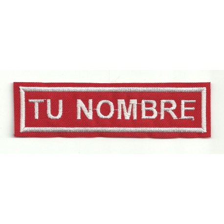 Embroidery Patch RED / WHITE YOUR NAME GOTHIC 5cm x 1,2 cm NAMETAPE