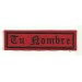 Embroidery Patch RED / BLACK YOUR NAME GOTHIC 5cm x 1,2cm