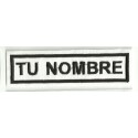Embroidery patch PERSONALIZED WHITE/BLACK NAMETAPE 5cm x 1,2cm