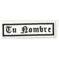 Embroidery patch PERSONALIZED GOTHIC WHITE/BLACK 5cm x x 1,2cm