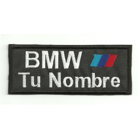 Parche bordado BMW MOTORSPORT CON TU NOMBRE 5cm X 2cm
