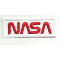 Parche bordado NASA BLANCO 9cm x 3,5cm