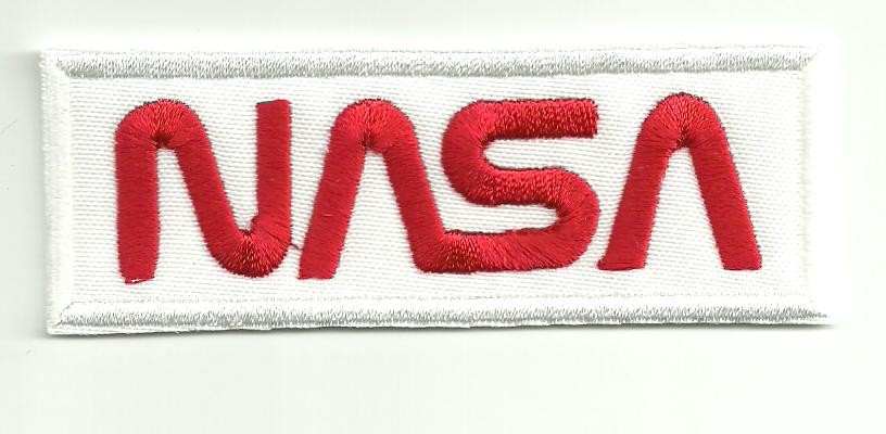 Parche bordado NASA BLANCO 9cm x 3,5cm - Los Parches