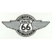 Embroidery patch ROUTE 66 WING YOUR NAME 10cm x 4,7cm