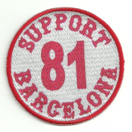 patch enbroidery and textile SUPORT 81 BARCELONA BLANCO 7,5cm x 7,5cm