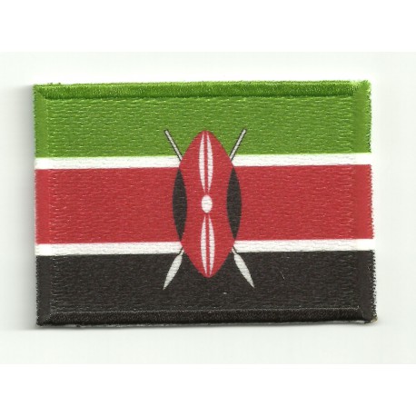 Parche bordado y textil BANDERA KENIA 7cm x 5cm