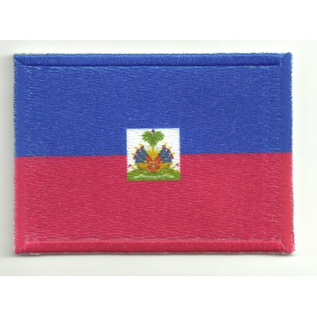 Parche bordado y textil HAITI 7cm x 5cm