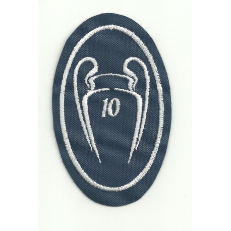 Embroidery patch 10 CUPS CHAMPIONS REAL MADRID NUEVO 5CM X 7,5cm