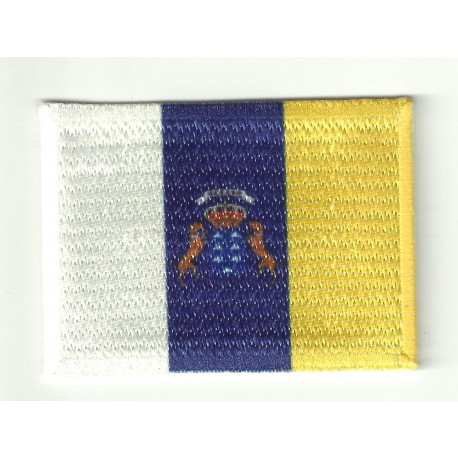 Parche bordadoy textil bandera CANARIAS 7CM X 5CM