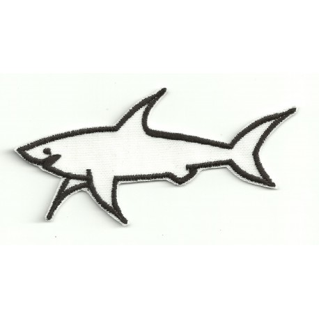 Patch embroidery PROFILE WHITE SHARK 9cm x 4cm