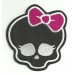 Patch embroidery MONSTER HIGH NEGRA 8cm x 8,5cm