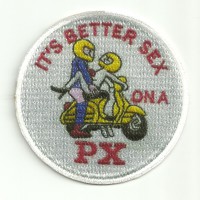 Patch embroidery and textile IT´S BETTER SEX VESPA 8cm