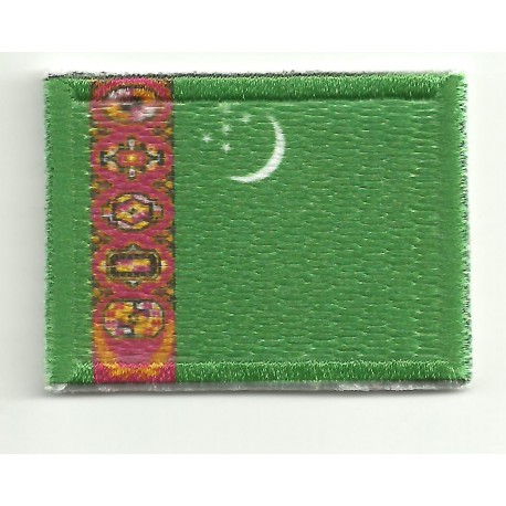 Patch embroidery FLAG TURKMENISTAN 4CM x 3CM