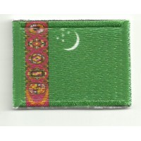 Parche bordado y textil TURKMENISTAN 7CM x 5CM