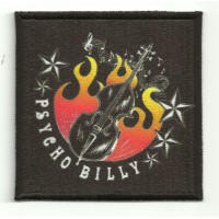 Patch embroidery end textile PSYCHO BILLY 7,5cm x 7,5cm