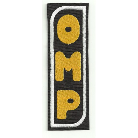 Patch embroidery OMP NEW BLACK YELLOW - VERTICAL 4,5cm x 14cm